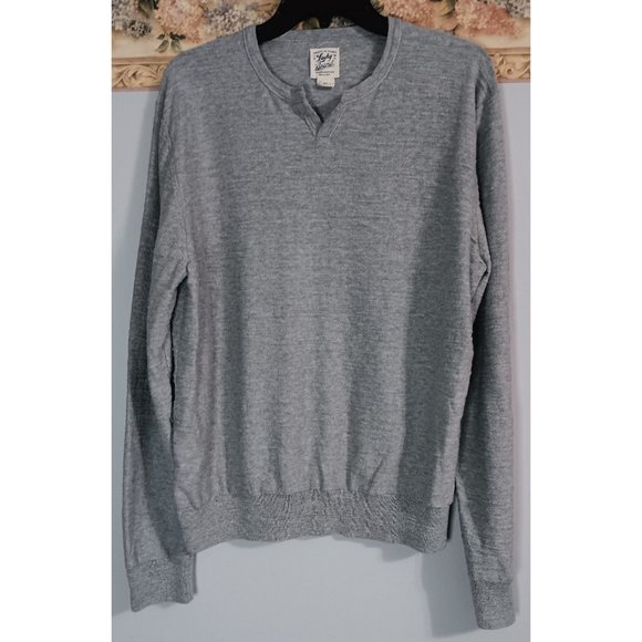 Lucky Brand XL Grey Textured V Notch Casual Occasion Pullover Knit Top - Picture 1 of 3